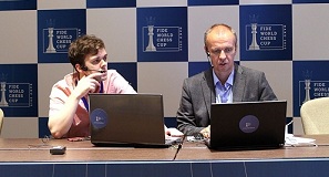 Vladimir Fedoseev in the Russian commentary room
