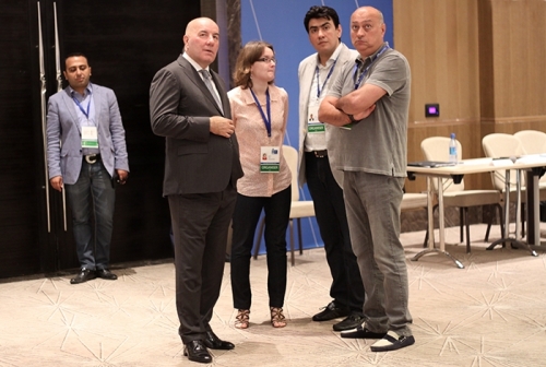 Elman Rustamov Governor of the Central Bank and President of Azerbaijan Chess Federation visited the venue