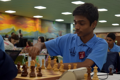 GM Aravindh Chithambaram of Inida managed to win against IM Krishna Teja