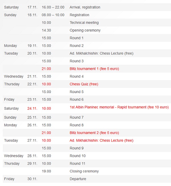 schedule