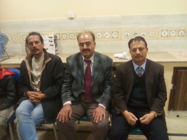 L-R Mr. Waqar Ahmad Madni General Secretary Chess Federation of Pakistan Mr. Abdul Aziz Khan President BCA and IM Mahmood Lodhi