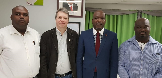 Chester Grant President of ABCF GM Nigel ShortThe Hon. Daryll Matthew Minister of Sports Seymore Smith Vice President ABCF