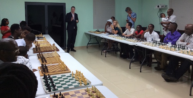 Grandmaster Short outlines the rules just before the start of the Exhibition Chess Matches - V2 Feb 28th