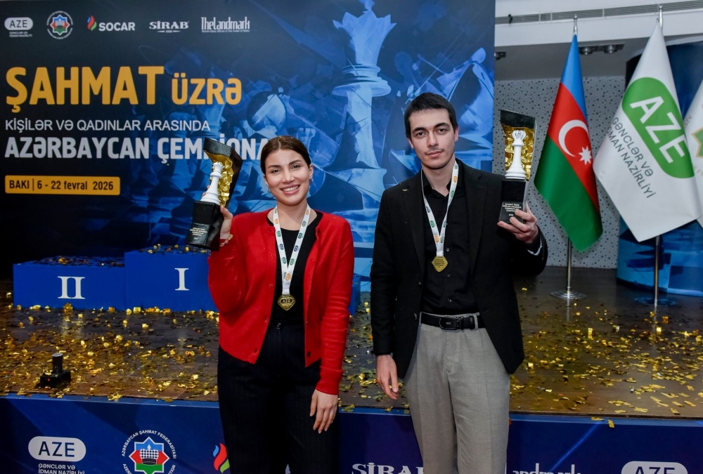 Mahammad Muradli e Ulviyya Fataliyeva, campeões de xadrez do Azerbaijão 2026