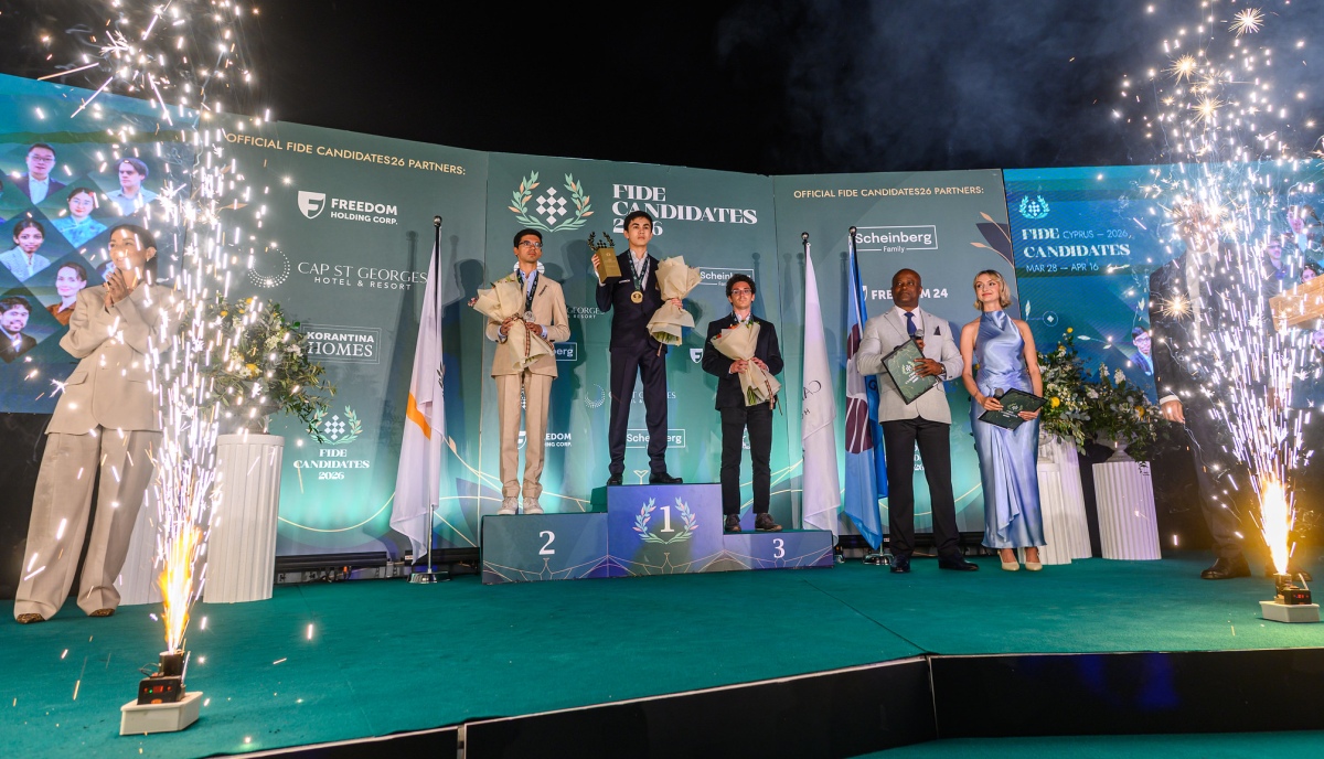 مراسم پایانی مسابقات شطرنج جهان 2026 در قبرس