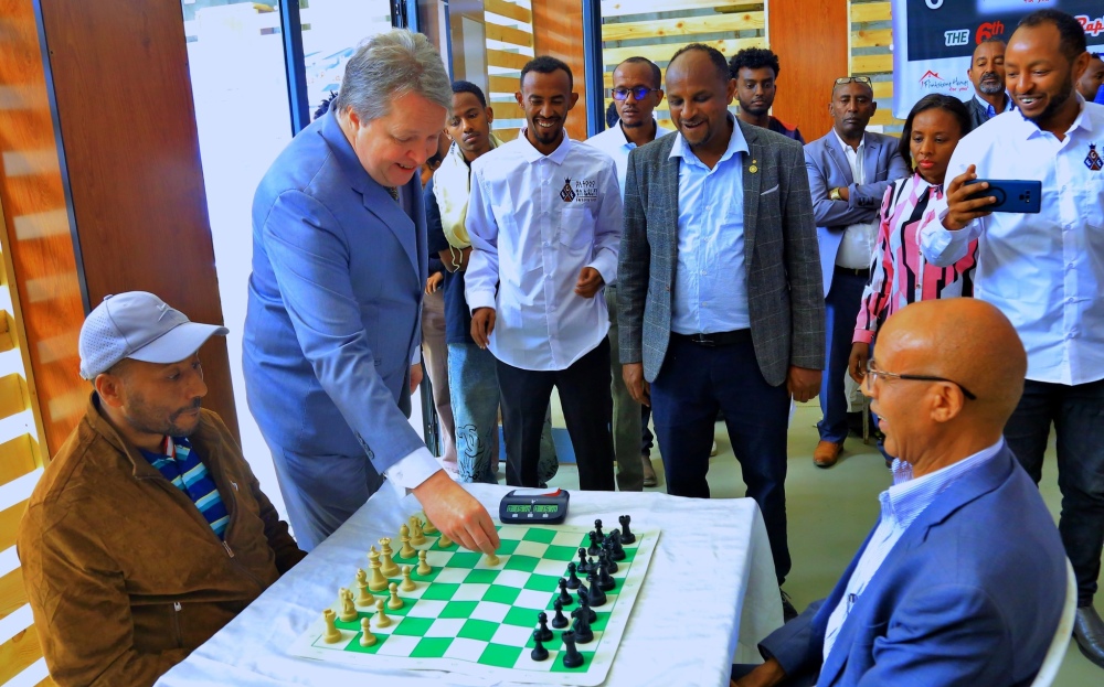 حضور مدیر توسعه شطرنج فیده در مراسم افتتاحیه مسابقات بلیتز اتیوپی